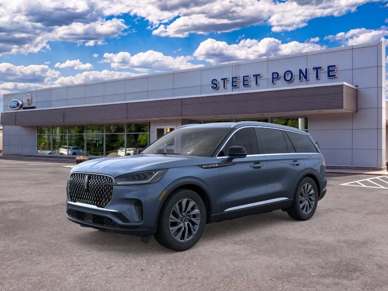2026 Lincoln Aviator Premiere in Whisper Blue — front three-quarter view