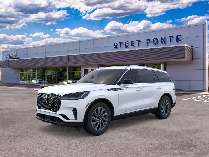 2026 Lincoln Aviator Premiere in White — front three-quarter view