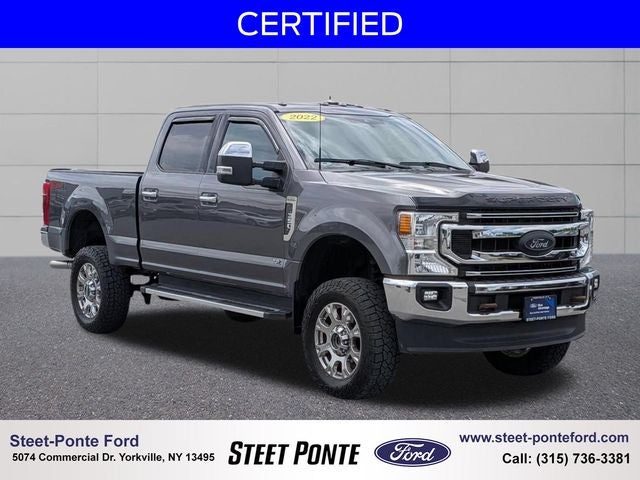 2022 Ford F-350SD XLT in Gray Metallic — front three-quarter view