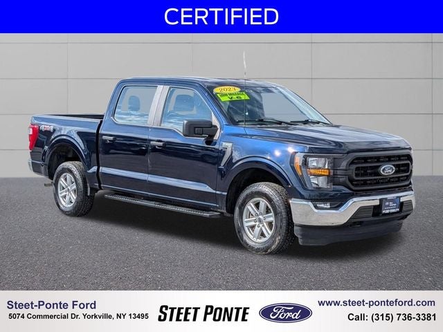 2023 Ford F-150 XL in Blue Metallic — front three-quarter view