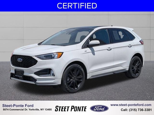 2022 Ford Edge ST Line in White Metallic — front three-quarter view